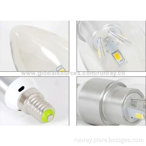 3W E14 LED Bulb, Energy-saving, 85-265V AC, Epistar Chip, CE/RoHS, 80Ra CRI, ISO 9001 FactoryNew